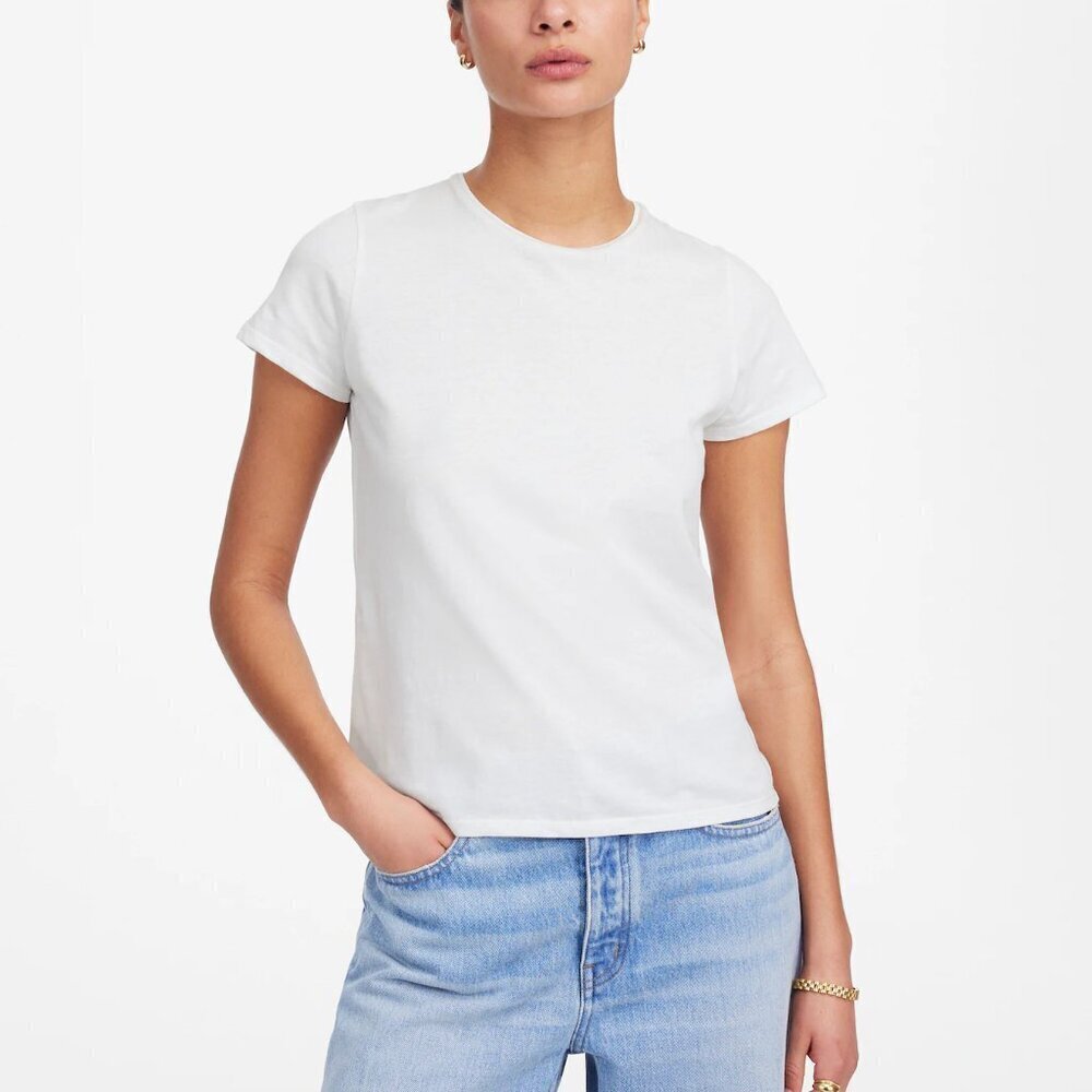 Madewell Essential Slim Tee Lightweight Cotton White Size XS NWT